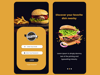 Food App Design app app design app ui appdesign design app food food app home screen login page mobile app design