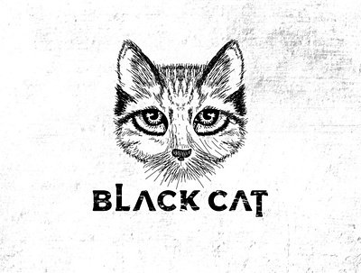 Black Cat black cat cat cat hand drawing cat handmade cat logo hand drawing logo hungry cat
