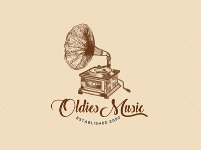 Oldies Music art logo handmade music logo madehand logo music music logo old music logo oldies music oldies music logo