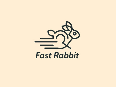 Fast Rabbit creative logo creative rabbit logo logo rabbit rabbit logo simple ribbit logo