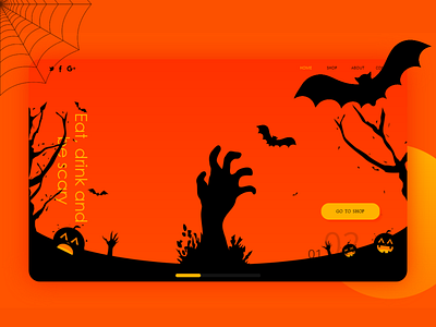 Spooky Website Design bats concept creep design dribbbleweeklywarmup halloween halloween bash halloween design orange spooky spooky season ui webdesign website