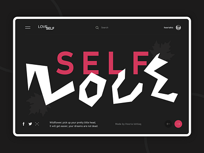 Love Myself 💕 beautiful concept design designer illustration landingpage love self self care ui ux web design webdesign website