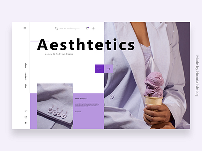Aesthetic Website Design aesthetic app art concept design landingpage purple shop typography ui ui ux ux web web design webdesign website