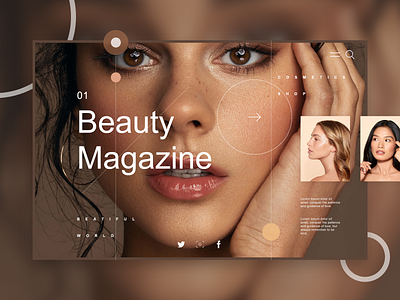 Beauty Magazine Design Concept beautiful concept cosmetic design designer illustration landingpage makeup typography ui ux web design webdesign website