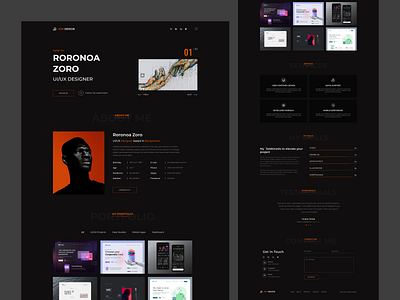 Personal Portfolio Website bio branding cv designer homepage inspiration landing page orange personal portfolio portfolio portfolio website resume service trend ui ui ux website