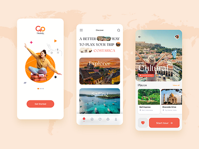 Go Travel ✈️ Travel Agency Mobile App adventure agency app explorer flight hotel app mobile app mobile ui sailing software tour tour planing travel app travel booking trip trip booking ui vacation