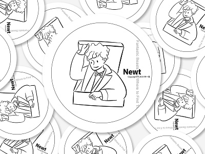 Newt illustration line art logo newt