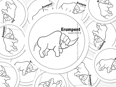 Erumpent erumpent illustration line art logo