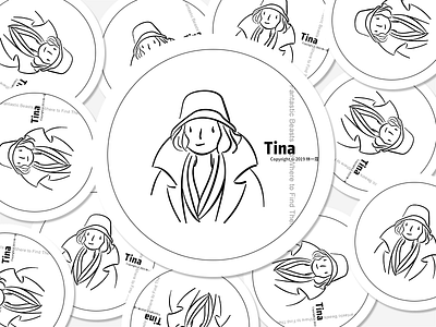 Tina illustration line art logo tina