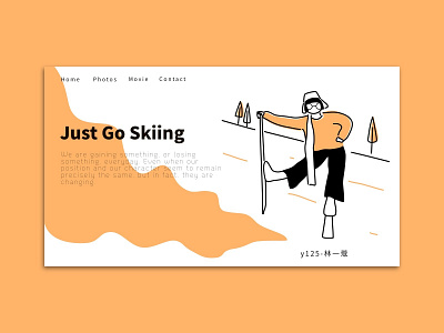 sports illustration landing page skiing sports