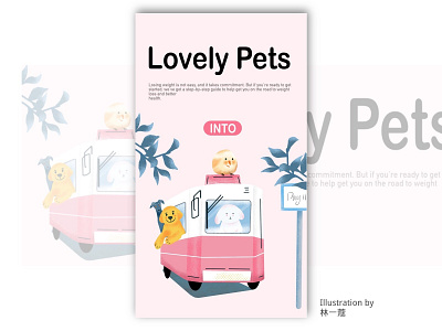 lovely pets banner home page illustration pets