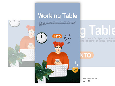 working table banner illustration job open screen