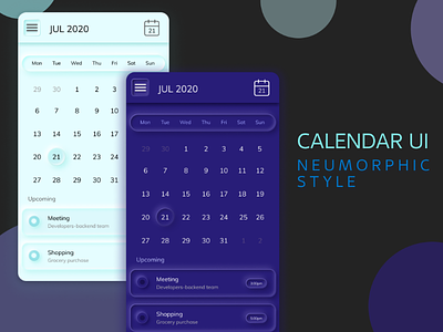 Calendar UI calendar calendarui graphicdesign neumorphic neumorphism ui ux