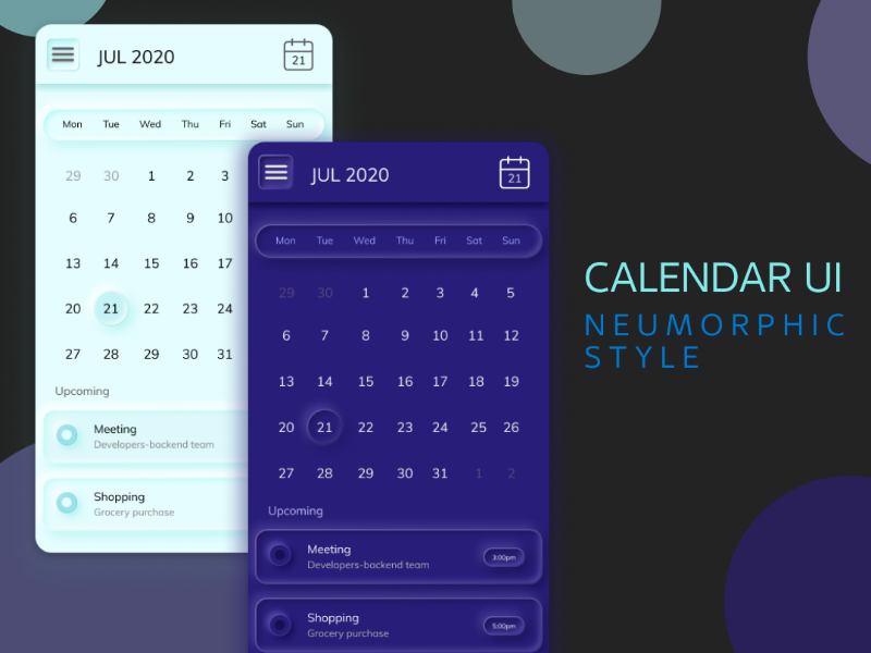 Calendar UI by Divya Kochhar on Dribbble