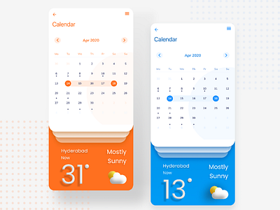 Calendar UI- with dual colors appui calendarkit calenderui design dribbble dribbleweeklywarmup figma ui uidesign uidesignchallenge uidesigns uikit uimockups