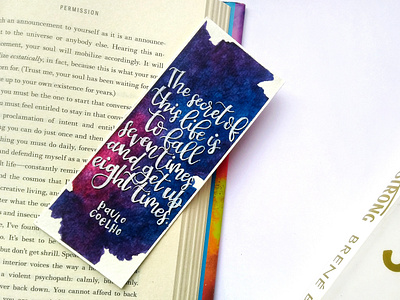 Paulo Coelho | Bookmarks bookmarks calligraphy design graphicdesign handlettering illustration lettering traditional art typography visual design watercolor