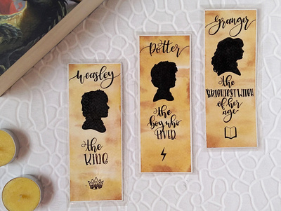 Harry Potter | Bookmarks bookmarks calligraphy design graphicdesign handlettering illustration lettering traditional art typography visual design watercolor