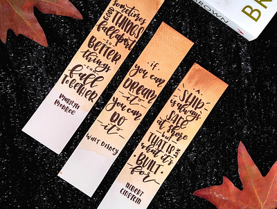 Handlettered Bookmarks bookmarks calligraphy design graphicdesign handlettering illustration lettering traditional art typography visual design watercolor