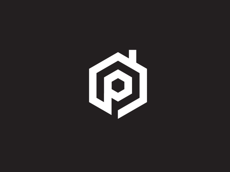 P + Home Monogram design home icon illustration logo monogram p