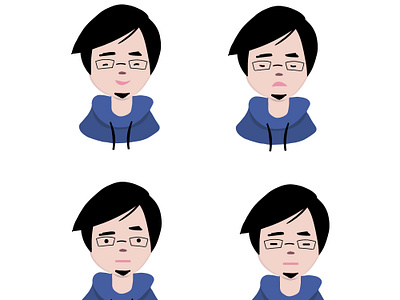 Self Avatar Expression avatar character design flat hand drawing illustration potrait