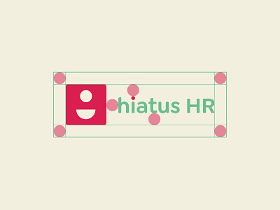 Hiatus HR | Human Resource Service abstract branding clear space green logo concept logo design logo grids minimal red simple smile