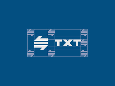TXT | HR app blue brand identity communication logo clear space logo design logo grids logocore minimal note taking safe space simple white
