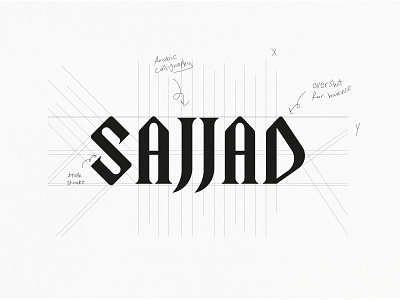 Sajjad | Logotype Grids arabic calligrphy arabic style calligraphy carpet logo logo design logo grid logotype type typographic logo