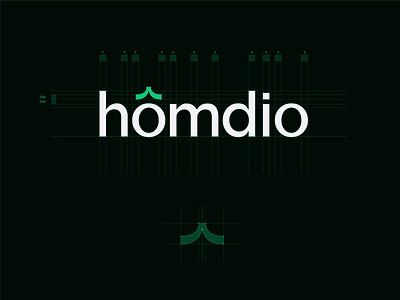 Homdio - Logo grid system brand design brand identity branding design green grid grid system inspiration logo logo design logo inspiration logo mark logos modern productivity typography visual identity