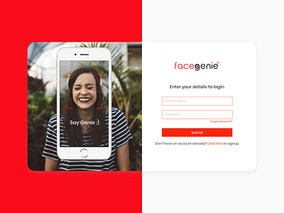 FaceGenie | Login Screen