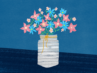 Flowers in a vase illustration adobe photoshop blue brushwork digital digital art digital illustration flower illustration flowers illustraion photoshop surface pen texture vase