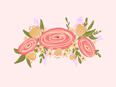 Floral Bouquet Illustration adobe fresco adobe photoshop botanical botanical illustration digital digital art digital illustration digitalart floral floral bouquet floral composition floralarrangement flower flowerillustration fresco green illustraion peach surface pen yellow