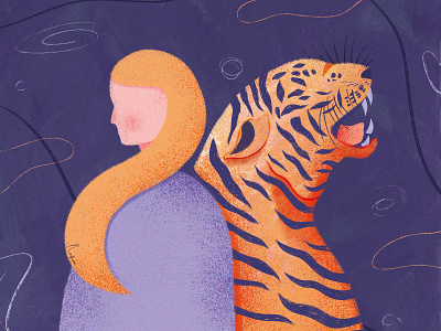 Embrace Your Fears abstract abstract illustration courage courageous digital digital art digital illustration digitalart expressive illustration face your fear fear female illustration illustrated quote illustration illustrator narrative illustration quote illustration tiger tiger illustration woman illustration