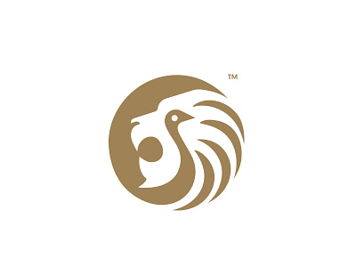 Lion + Swan animallogo birdlogo branding hidden lion logo minimal negativespace swan