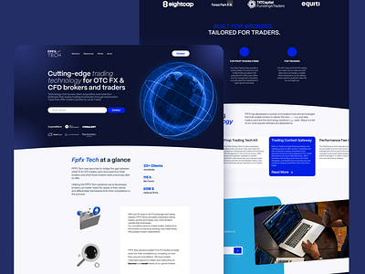 Trading Technology / landing page 3d graphic design ui