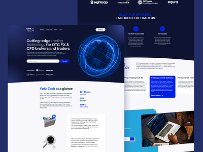 Trading Technology / landing page 3d graphic design ui