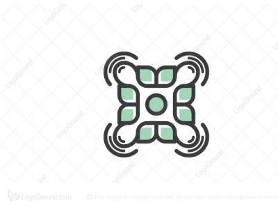Drone Leaf Tech Logo branding design flat grid logo icon illustration logo logo design professional logo vector