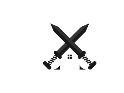 WarHouse branding castle fight flat grid logo house logo icon illustration knife logo logo design professional logo soward vector war