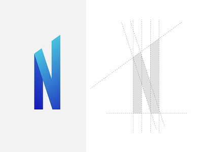 N branding colorful flat gradient logo grid logo icon lettermark logo logo design logotype professional logo vector