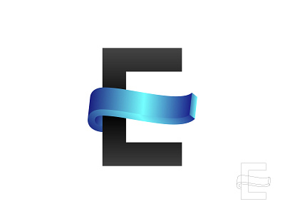 Letter E  3d Logo Mark