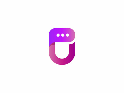 U Talk branding chat flat grid grid logo logo logo design pink social chat social media talk typography u logo vector