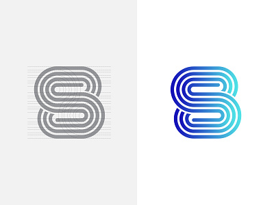 S/8 Logo Concept 8 logo blue branding design flat grid logo icon logo logo design professional logo s logo typography vector web