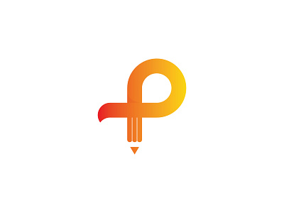 Letter P Pencil logo