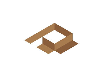 Cardboard box folding Letter P box boxing cardboard grid logo isometric p letter p logo design logo p paper fold vector