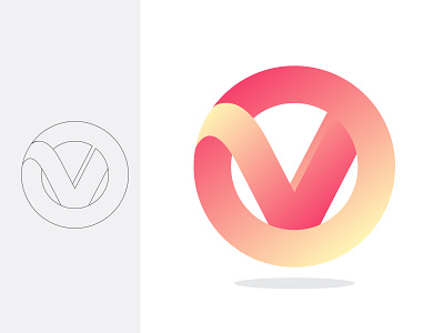 V branding character creative flat grid logo logo logo design professional logo v vector