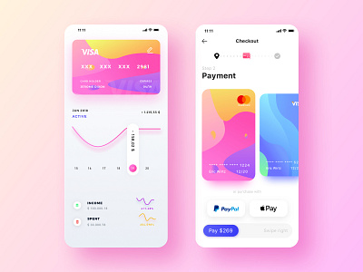 Female theme colorful payment app  | daily UI exercise