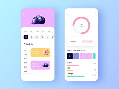 Diet planning app | daily UI exercise