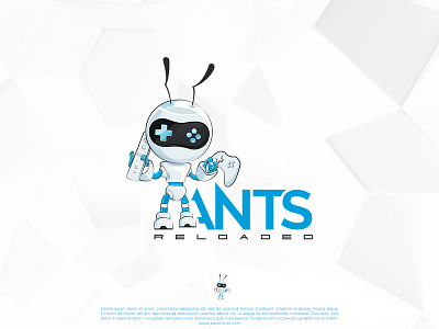 Ants Reloaded Logo Design ant controler crypto currency game console games logo playstation robot xbox