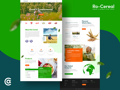 Ro-Cereal complete website design animal grain graphic design landing page logo web design