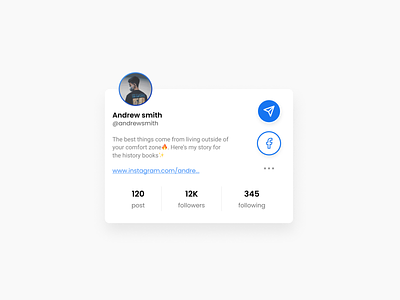 Profile card UI design