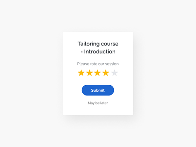 Rating Card UI design